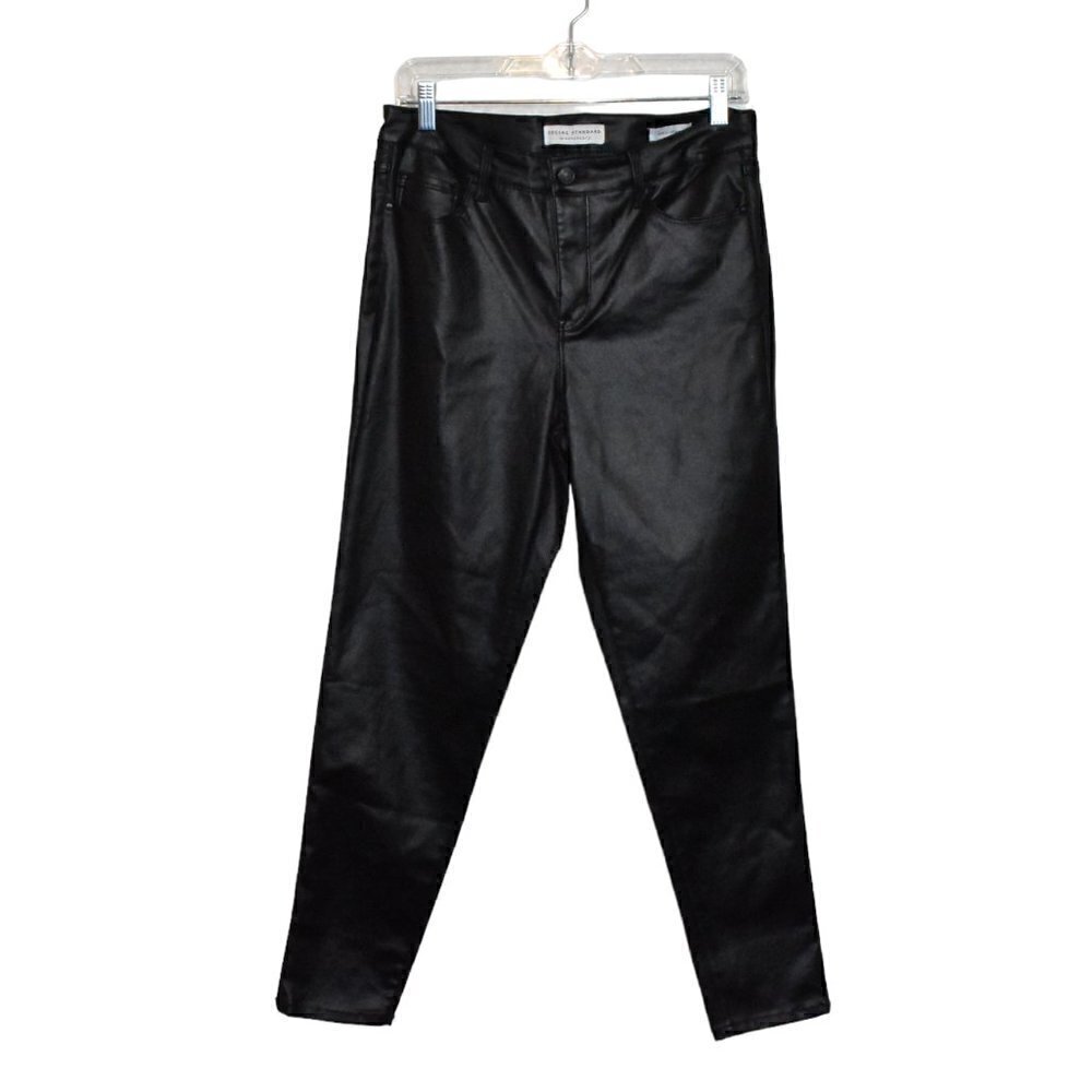 Social Standard by Sanctuary Faux Leather Ankle Skinny Pants Black Size …